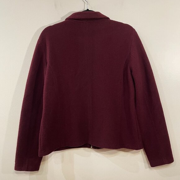 Last Chance! EUC Vtg Brooks Brothers 100% Wool Zip Up Jacket Burgundy M-L fit - Picture 2 of 3